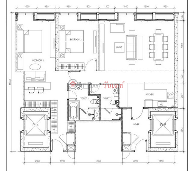 Condo for Rent: Noble Ploenchit, 114 m², 2 bedroom(s) Rental Listings