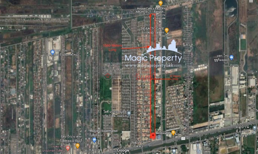 ฿ 308Million Land For Sale 38 Rai in Rangsit-Nakhon Nayok Road Khlong 2, Prachathipat,Thanyaburi, Pathum Thani