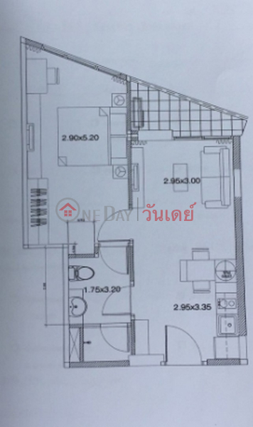 คอนโด สำหรับ เช่า: Trapezo Sukhumvit 16, 45 ตร.ม., 1 ห้องนอน รายการเช่า