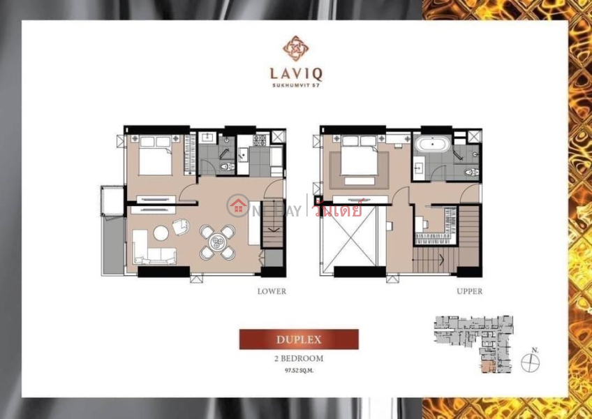 Property Search Thailand | OneDay | Residential | Rental Listings, Condo for Rent: Laviq Sukhumvit 57, 97 m², 2 bedroom(s)