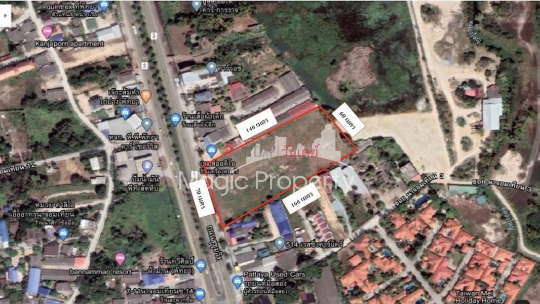 ฿ 734.25Million 7 Rai Land For Sale on Sukhumvit road, Na Chom Thian, Sattahip, Chon Bur