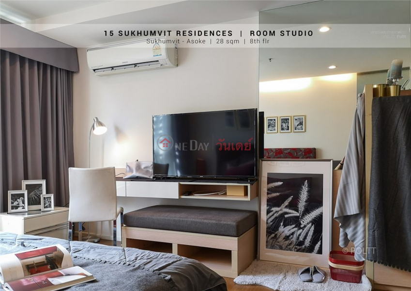 ฿ 19,000/ เดือน | คอนโด สำหรับ เช่า: 15 Sukhumvit Residences, 28 ตร.ม., 1 ห้องนอน