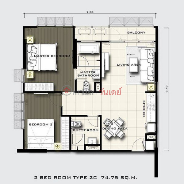 ฿ 12.94Million, คอนโด สำหรับ ขาย: Circle Rein Sukhumvit 12, 75 ตร.ม., 2 ห้องนอน