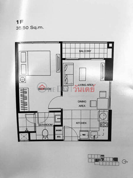 ให้เช่า: The Line Asok - Ratchada 1 (ชั้น 16) ห้องนอน ขนาด 35.50 ตรม. ชั้น 16 ห้องมุม | ประเทศไทย, เช่า | ฿ 25,000/ เดือน