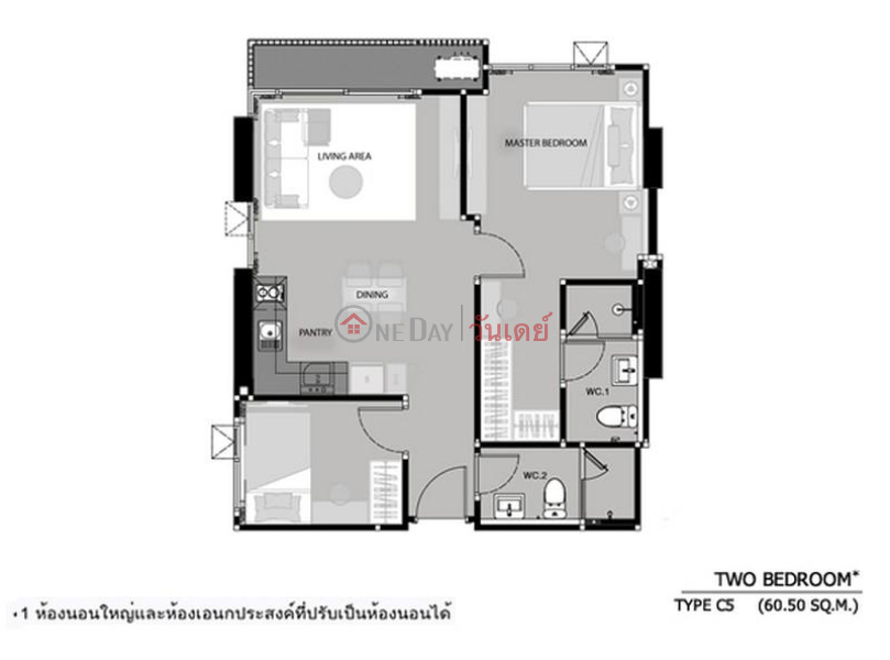 ฿ 45,000/ month, Condo for Rent: Rhythm Sathorn - Narathiwas, 61 m², 2 bedroom(s)