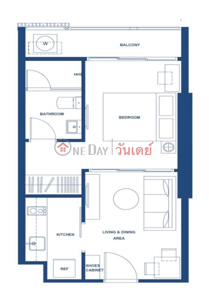 Condo for Rent: THE LINE Phahonyothin Park, 37 m², 1 bedroom(s) Rental Listings