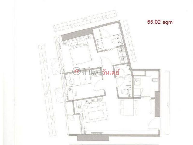 Property Search Thailand | OneDay | Residential | Rental Listings Condo for Rent: The Lumpini 24, 56 m², 2 bedroom(s)