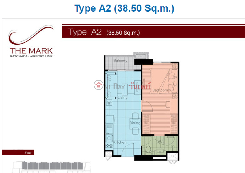 Condo for Rent: The Mark Ratchada - Airport Link, 38 m², 1 bedroom(s) Rental Listings