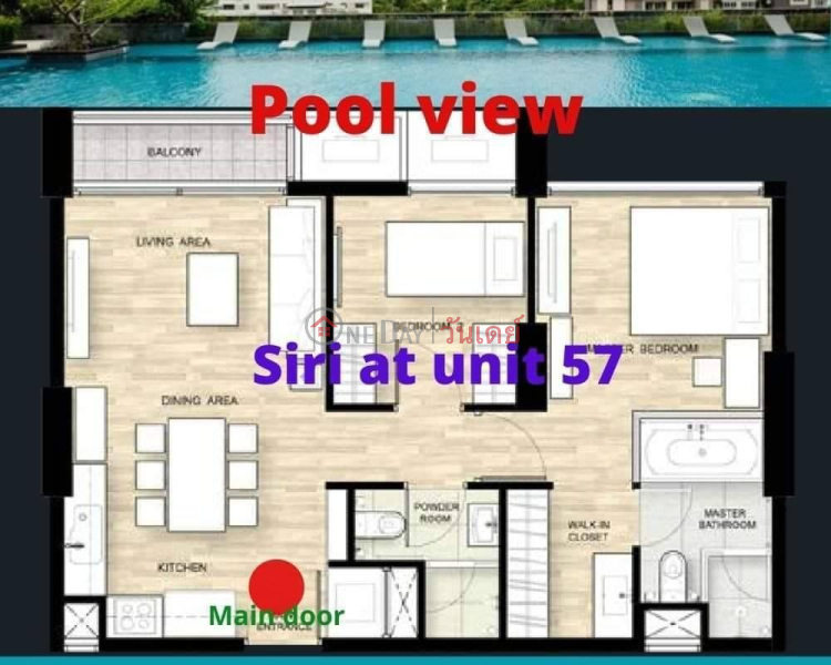 ฿ 75,000/ month Condo for Rent: Siri at Sukhumvit, 70 m², 2 bedroom(s)