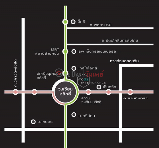 ฿ 18,500/ เดือน ให้เช่าคอนโด Modiz Interchange 2 ห้องนอน 44ตรม