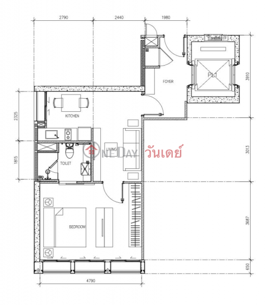 Property Search Thailand | OneDay | Residential, Rental Listings, Condo for rent Noble Phloen Chit (35th floor)