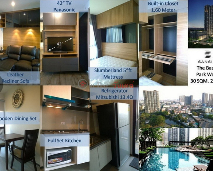 ฿ 15,000/ month | Condo for Rent: The Base Park West Sukhumvit 77, 30 m², 1 bedroom(s)